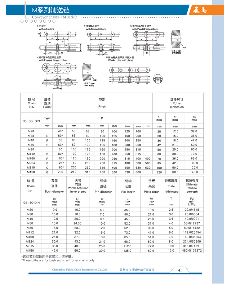 M Series Conveyor Chain